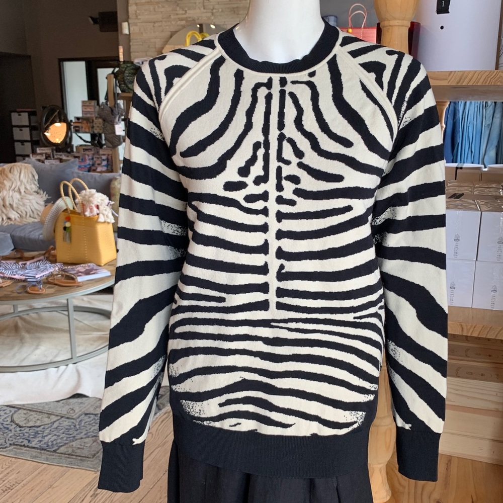 A.L.C. zebra print black/ivory sweater